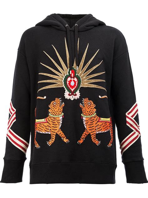 gucci tiger hoodie embroidered|gucci tiger sequin shirt.